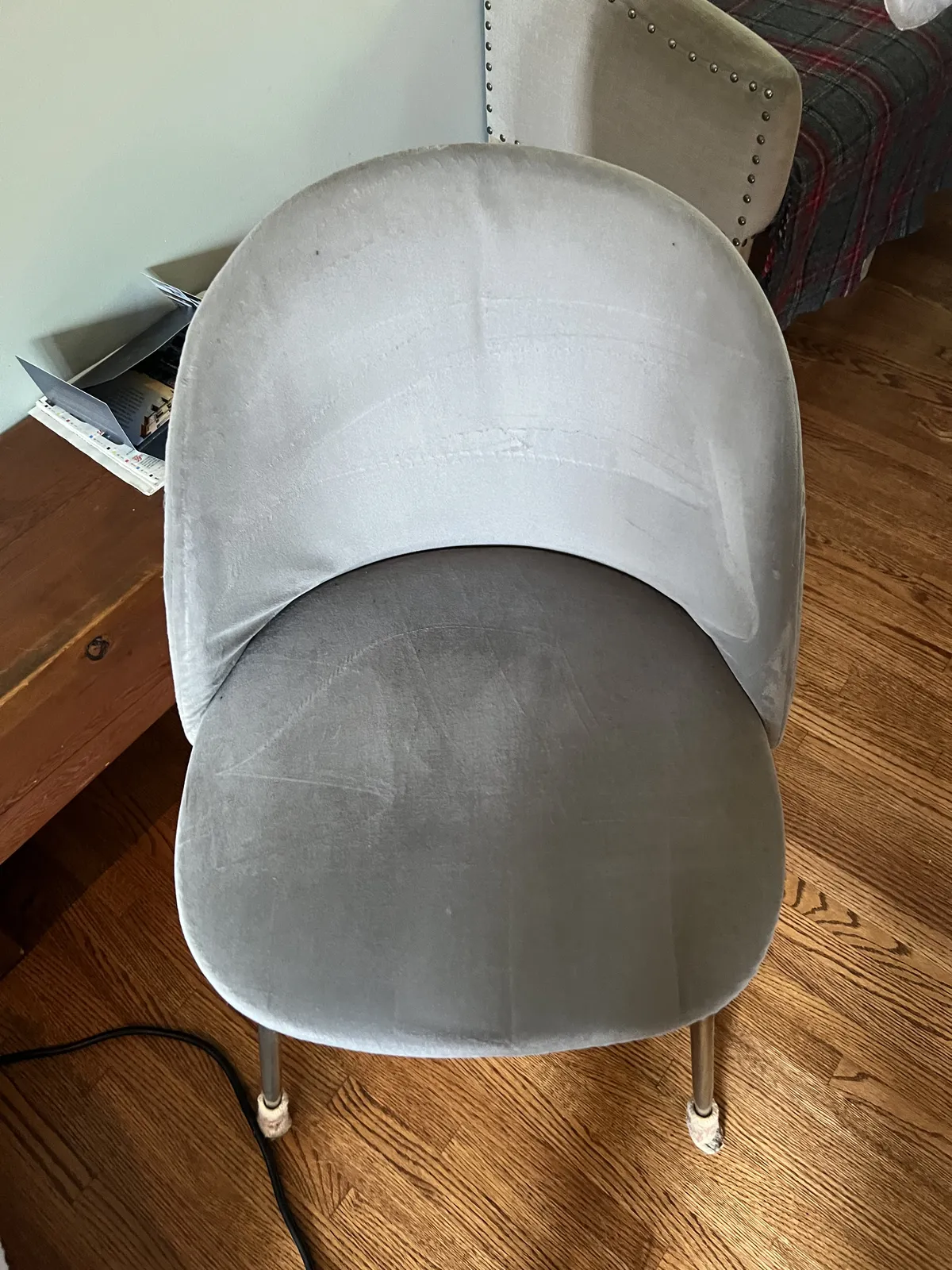 Velvet Dining Chairs – Before & After — after cleaning